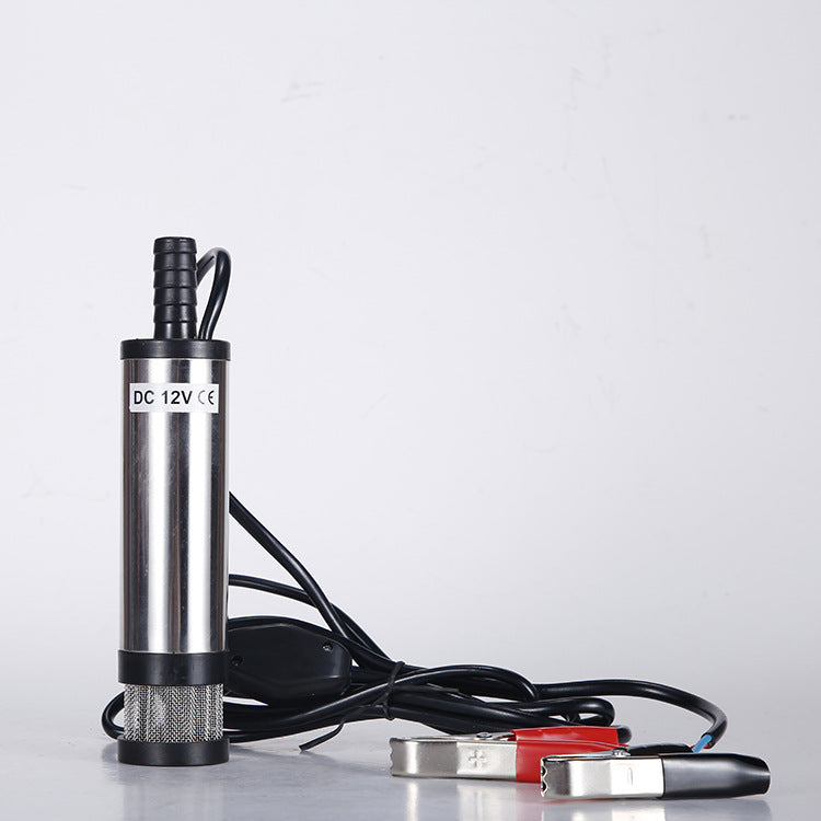 出油口19寸电动抽油泵便携12V/24v直立式汽车柴油泵潜水泵输油泵