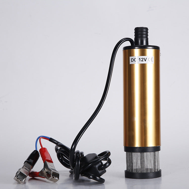 出油口19寸电动抽油泵便携12V/24v直立式汽车柴油泵潜水泵输油泵