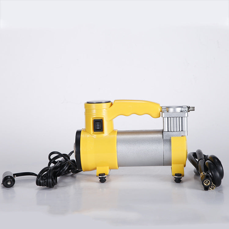 厂家直销 12V电动充气泵 带灯金属电动充气泵 便携式车载充气泵