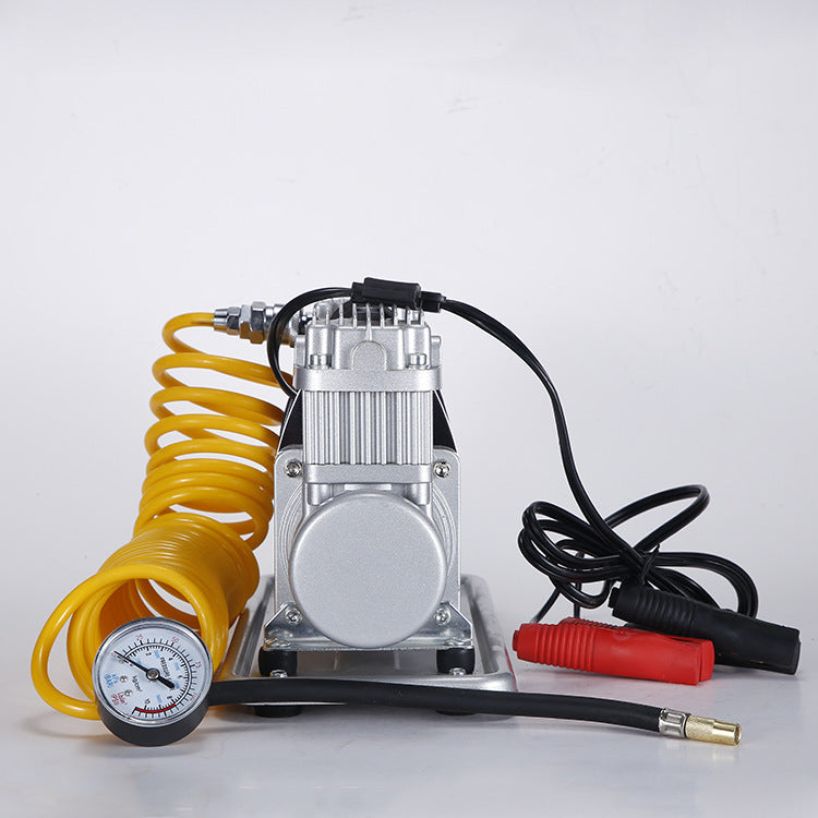 汽车金属车用充气泵打气泵 12V车载轮胎冲气泵打气机双缸充气泵