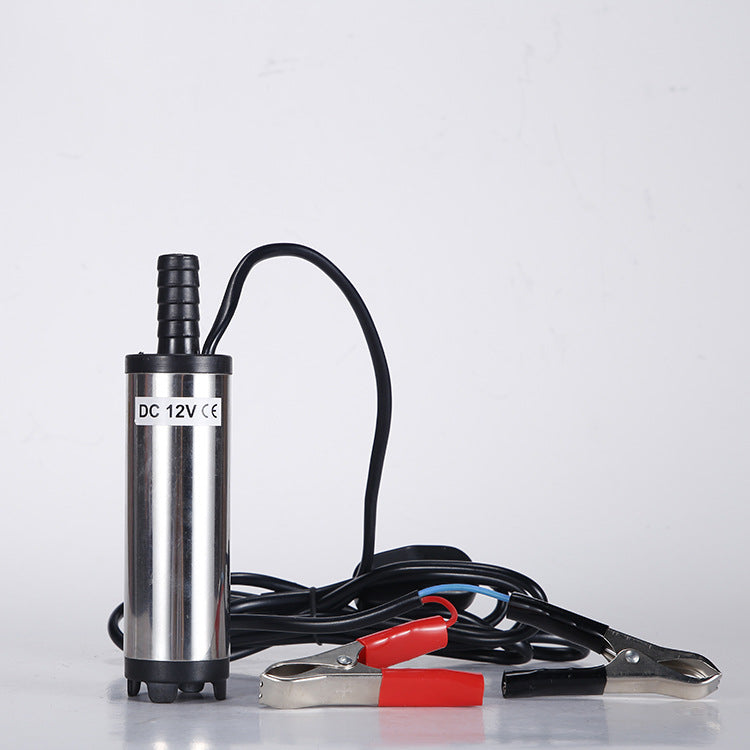 出油口19寸电动抽油泵便携12V/24v直立式汽车柴油泵潜水泵输油泵