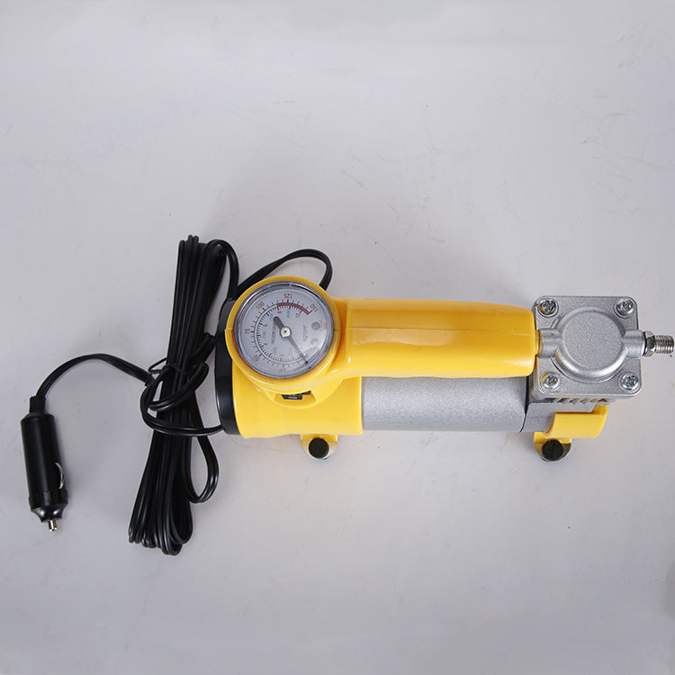 厂家直销 12V电动充气泵 带灯金属电动充气泵 便携式车载充气泵